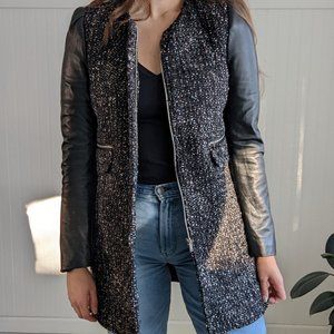 Zara tweed and leather jacket